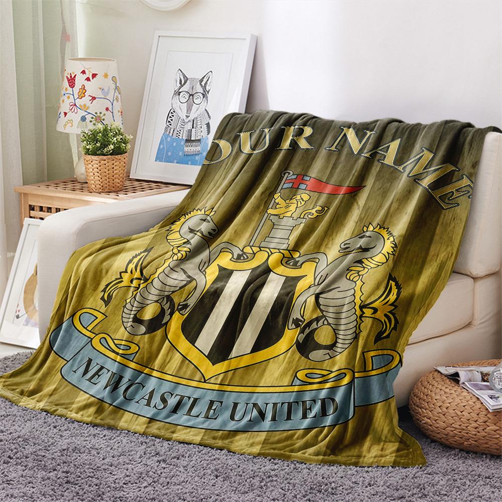 Custom Name Newcastle United Flannel Blanket, High Quality Comfortable for All Seasons, Home Decor, Warmth and Comfort