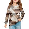 Girls' Long Sleeve Blouse - Round Neck Soft Waist Tunic