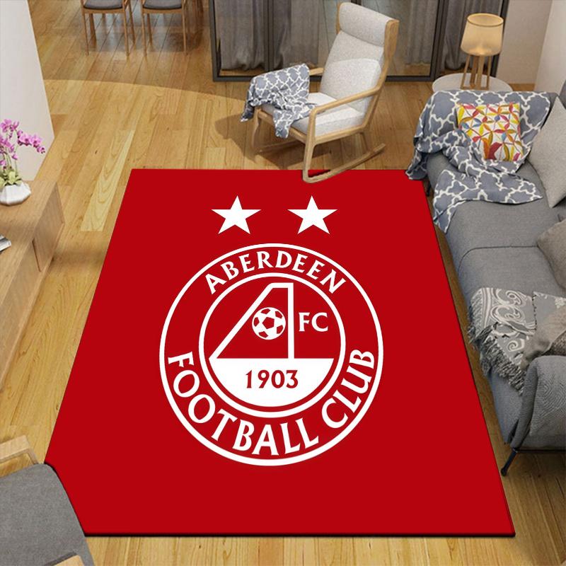 Aberdeen FC Home Sofa Decoration for Living Room & Bedroom, Non‑Slip Play Flannel Floor Mat for Game Room