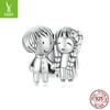 Cute Little Boy Girl Diy Silicone Positioning Beads S925 Sterling Silver Bracelet Beads