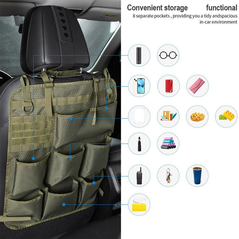 Car Seat Storage Hanging Bag Organizer Seat Back Storage Bag Tactical Camo Bags Car Stowing Tidying Pocket Interior Accessories