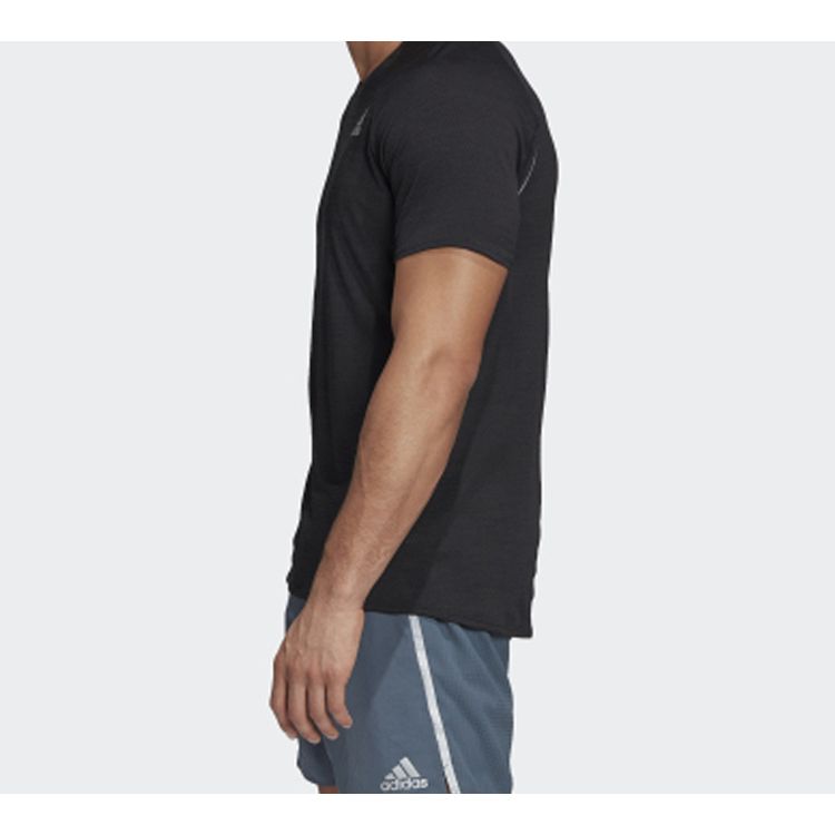 Adidas Adi Runner Tee Running Sports Short Sleeve T-Shirt Men Tops Black FM7637