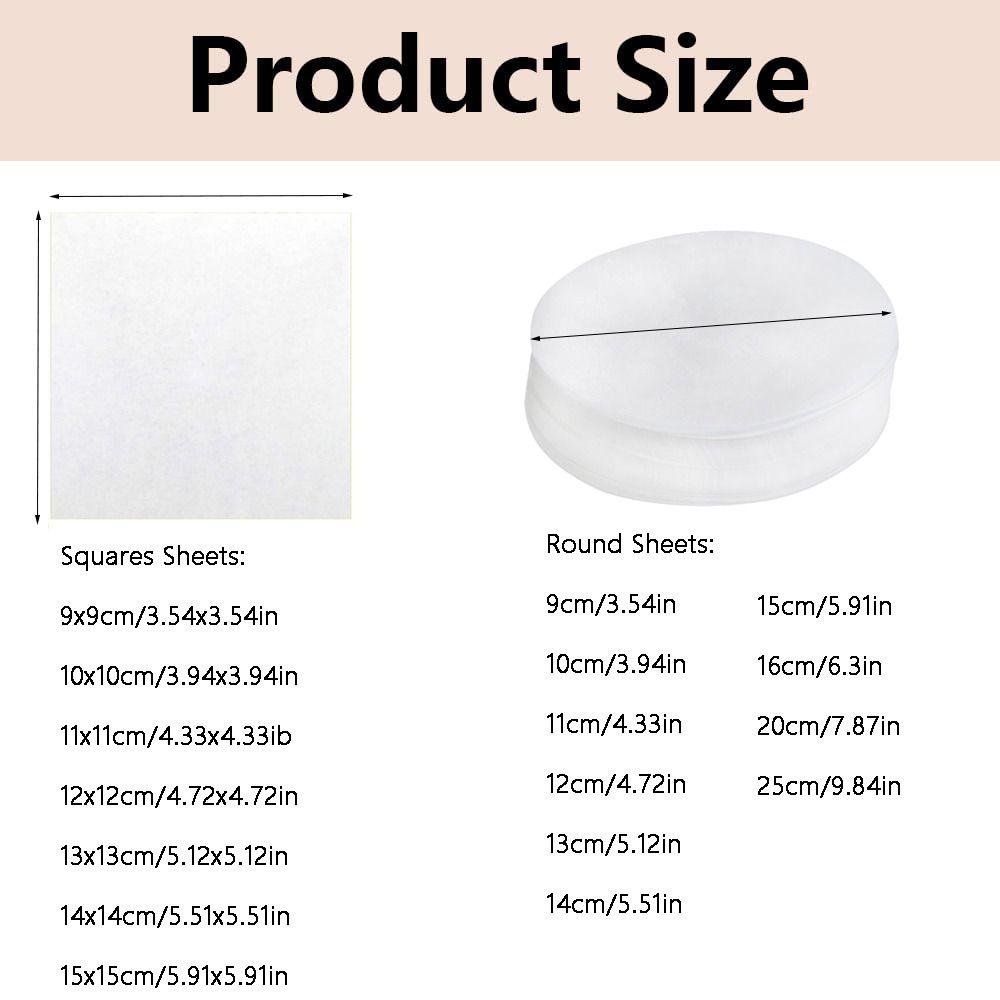 200Pcs Non Stick Hamburger Patty Paper Square/Round Sheets Wax Paper Sheets  Cookies