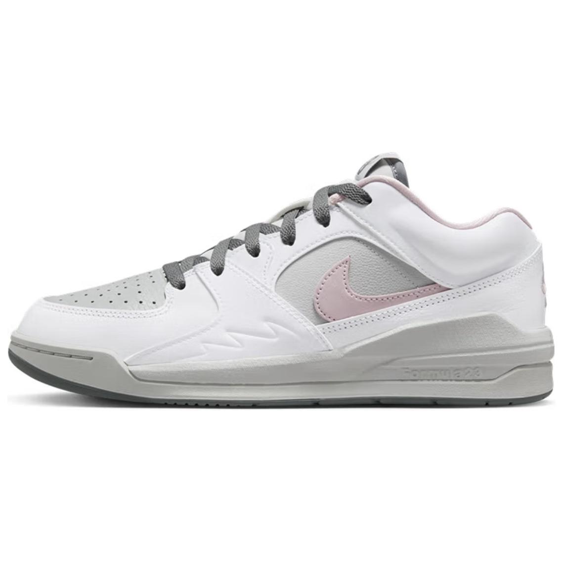 

new Jordan Stadium 90 Anti-Slip Wear-Resistant Low-Top Basketball Shoes Women s White Gray Pink 43