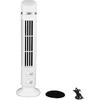 Luqeeg Bladeless Tower Fan, 90 Degree Oscillation Quiet Desk Fan, Easy To and Compact with Fingertip, USB and Battery Powered for Home Office (White)