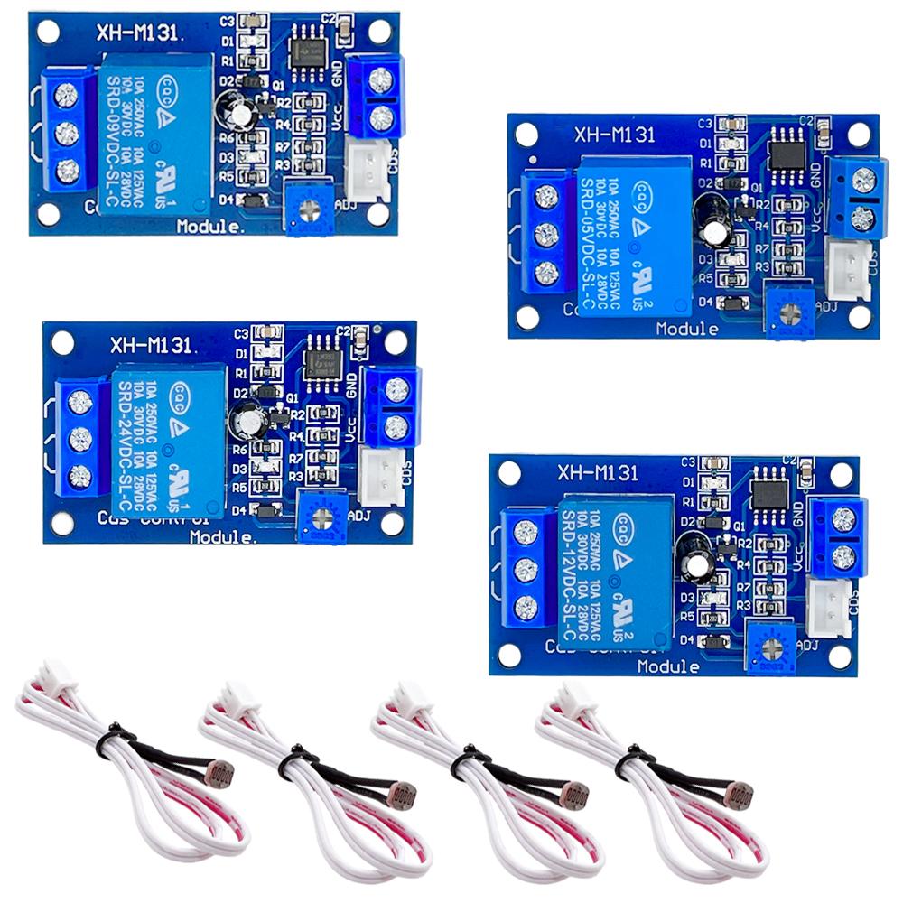 XH-M131 DC 5V/9V/12V/24V Light Control Switch Photoresistor Relay Module Detection Sensor Automatic Control Module
