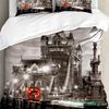 Urban 3pcs Bedding Set Manhattan Sunset Skyline New York City Duvet Cover Set Bed Set Quilt Cover Pillow Case Comforter Cover
