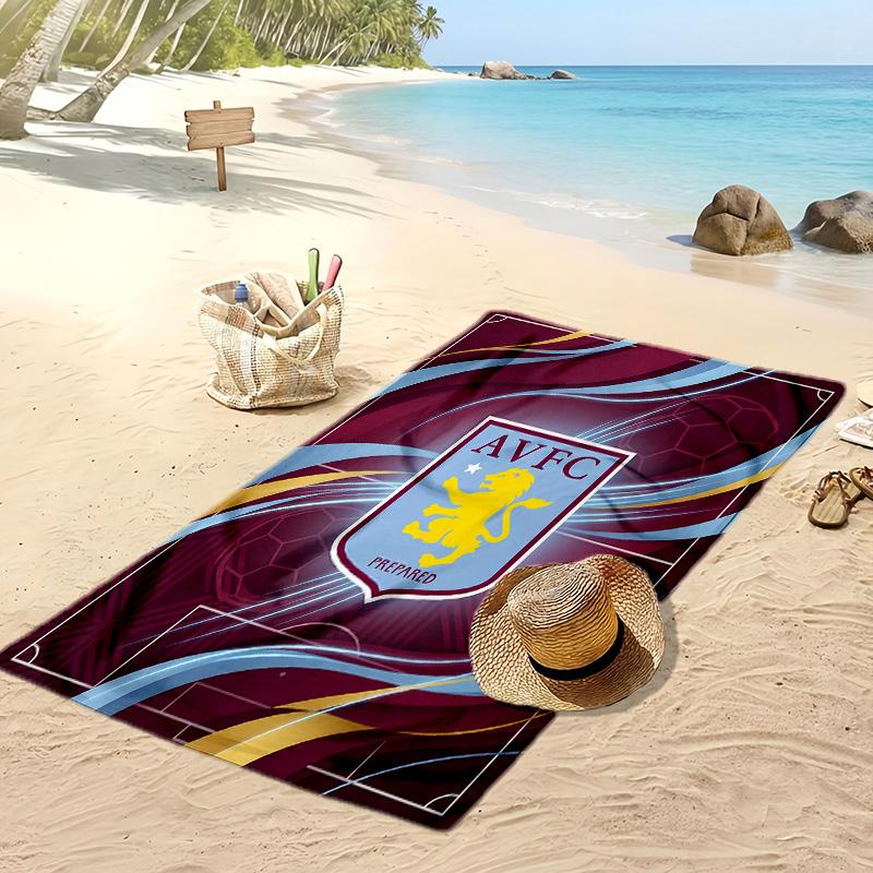 Asciugamano da Spiaggia con Stampa Calcio Aston Villa, Asciugamano Grande Morbido ad Asciugatura Rapida per Spiaggia Campeggio Nuoto