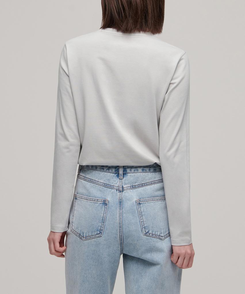 MUSINSA STANDARD WOMAN Women'S Flexible Crew Neck Long Sleeve T-Shirt [Light Grey]