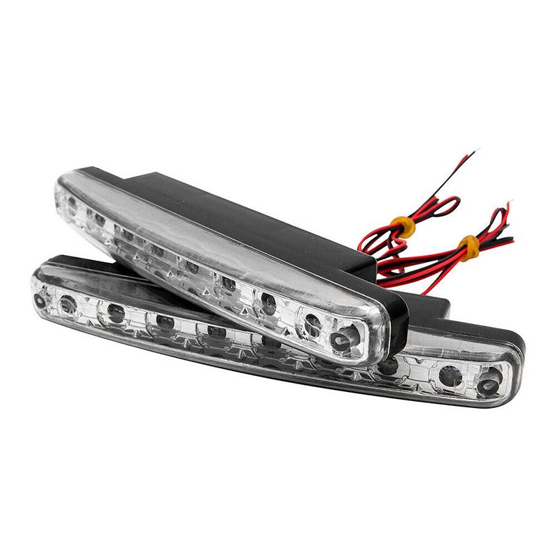 2X Car 8 Led Drl Fog Driving Daylight Daytime Running Light Head Lamp White