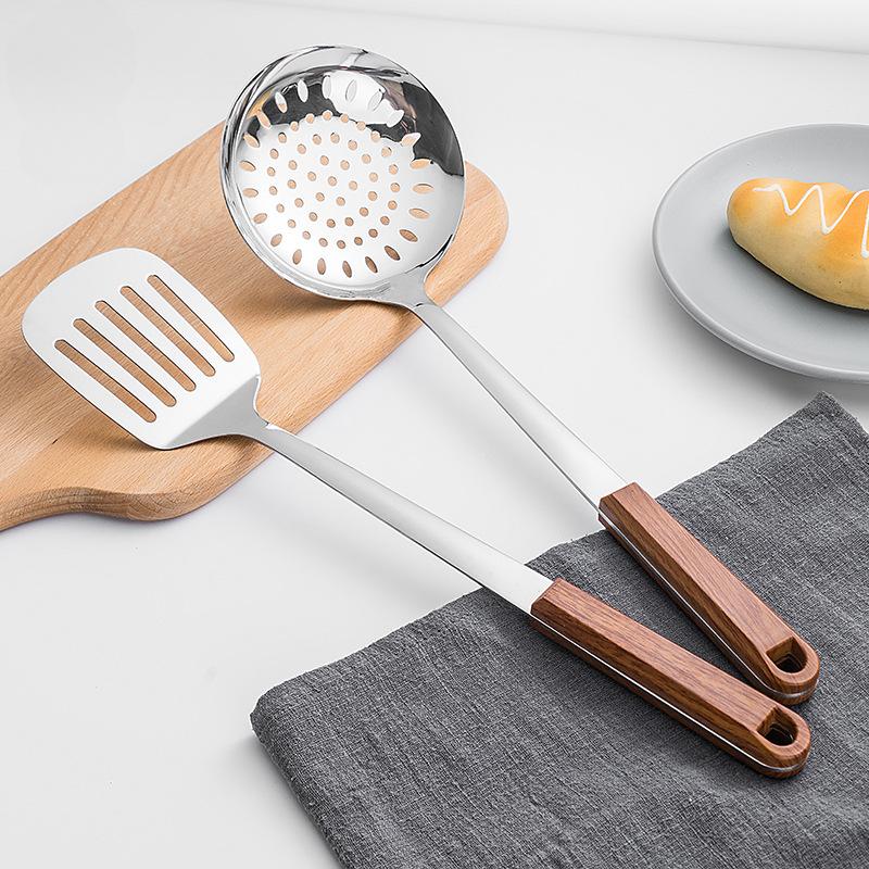 HANYANG Stainless Steel Stir-fry Spatula Large Soup Spoon Thickened Handle Spatula Cookware