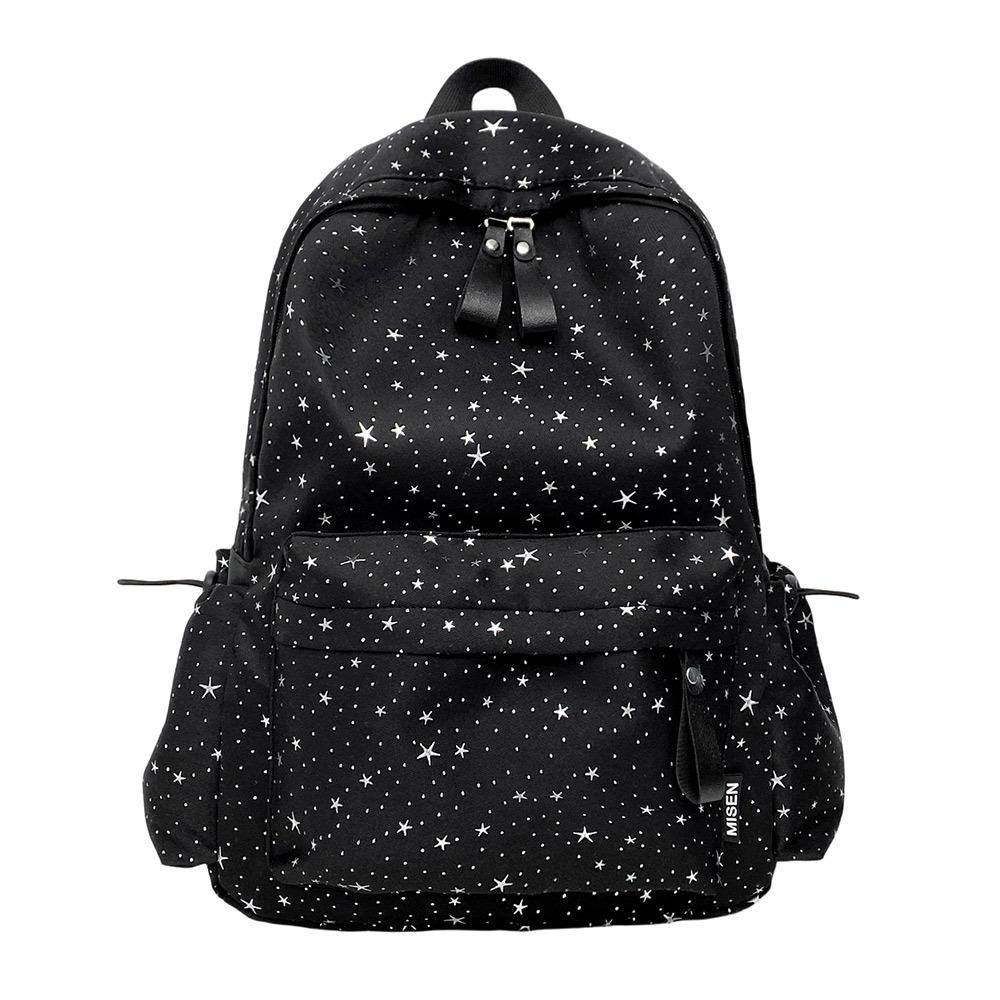 

INS Oxford Cloth Backpack Multi-pockets Large Capacity School Bag Star Patterns Travel Rucksack Female