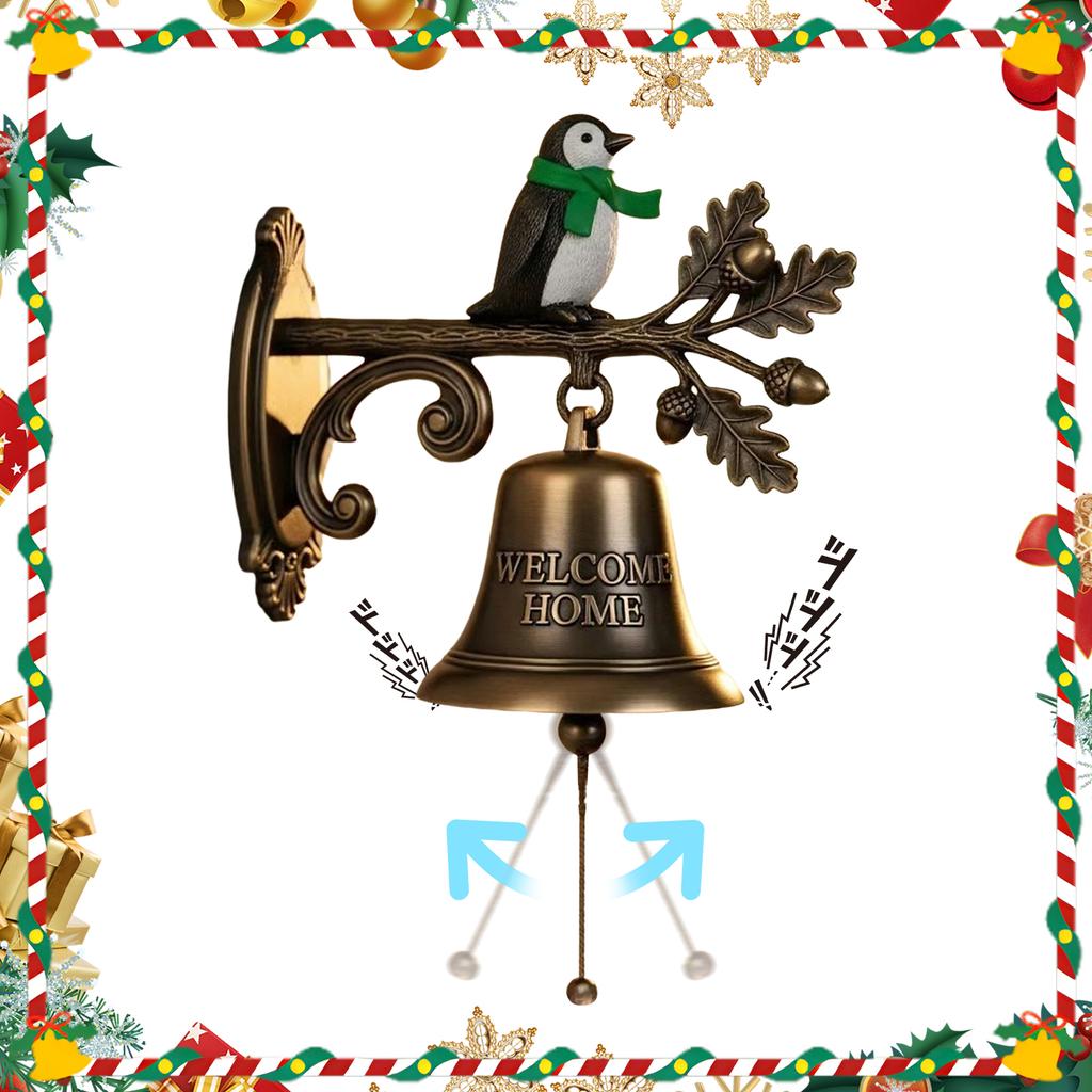 Weihnachten Willkommen Türklingel Willkommen Zuhause Glocke Gravierte Feiertagsglocke Weihnachtsmuster Hängende Türklingel für Wand Eingangsbereich Veranda Dekoration