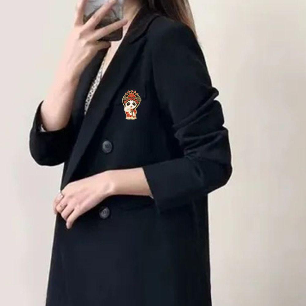 

Zinc Zinc Zinc Alloy Cartoon Opera Panda Badge Craft Giant Panda Shape Badge Backpack Decoration Style A