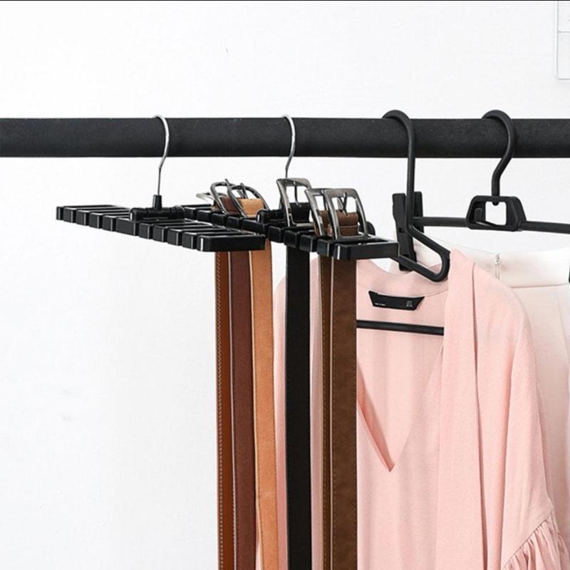 10 Card Slots Belt storage rack Belt arrangement storage rack Multi-functional tie scarf silk scarf bow tie hanger hook