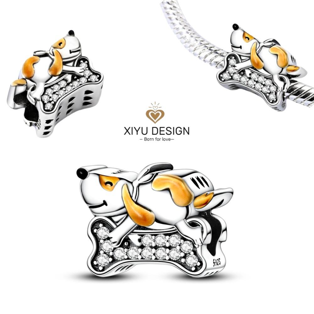 Cute Pet Series Capybara Couples Charms Eat Fruit Beads Fit Diy Copper Bracelet Necklace Women Anniversary Jewelry Gift