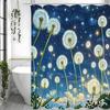 Dandelion Star Shower Curtain, Bathroom Decorative Shower Curtain, Waterproof Shower Curtain with Hooks