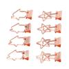 30 Stück Kleine Büroklammern Roségold Langlebiges Metall Stern- und Hausstil Hohle Binder-Clips für Dokumente Kleidung Papiere