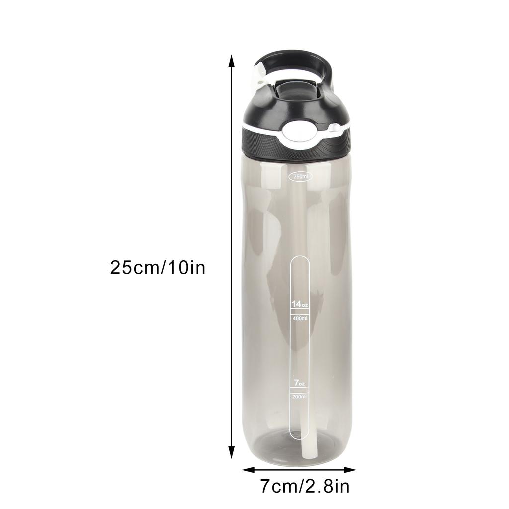750ml Outdoor Fitness Water Bottle Portable Plastic Straw Cup Simple Sports Car Water Cup