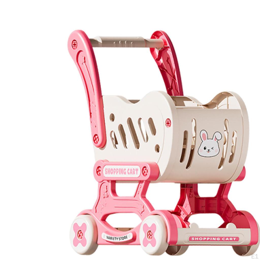Kinder Einkaufswagen Trolley Rollenspiel Kleinkinder Lebensmittel für Jungen Mädchen