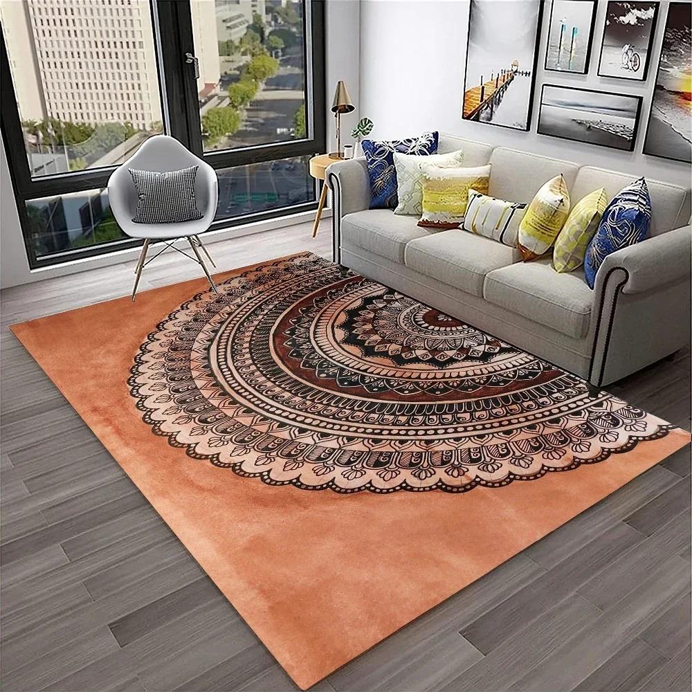 Bohemian Mandala Floral Floor Mat Various Styles with Intricate Mandala and Colorful Scrollwork Non Slip Door Mat for Home Decor