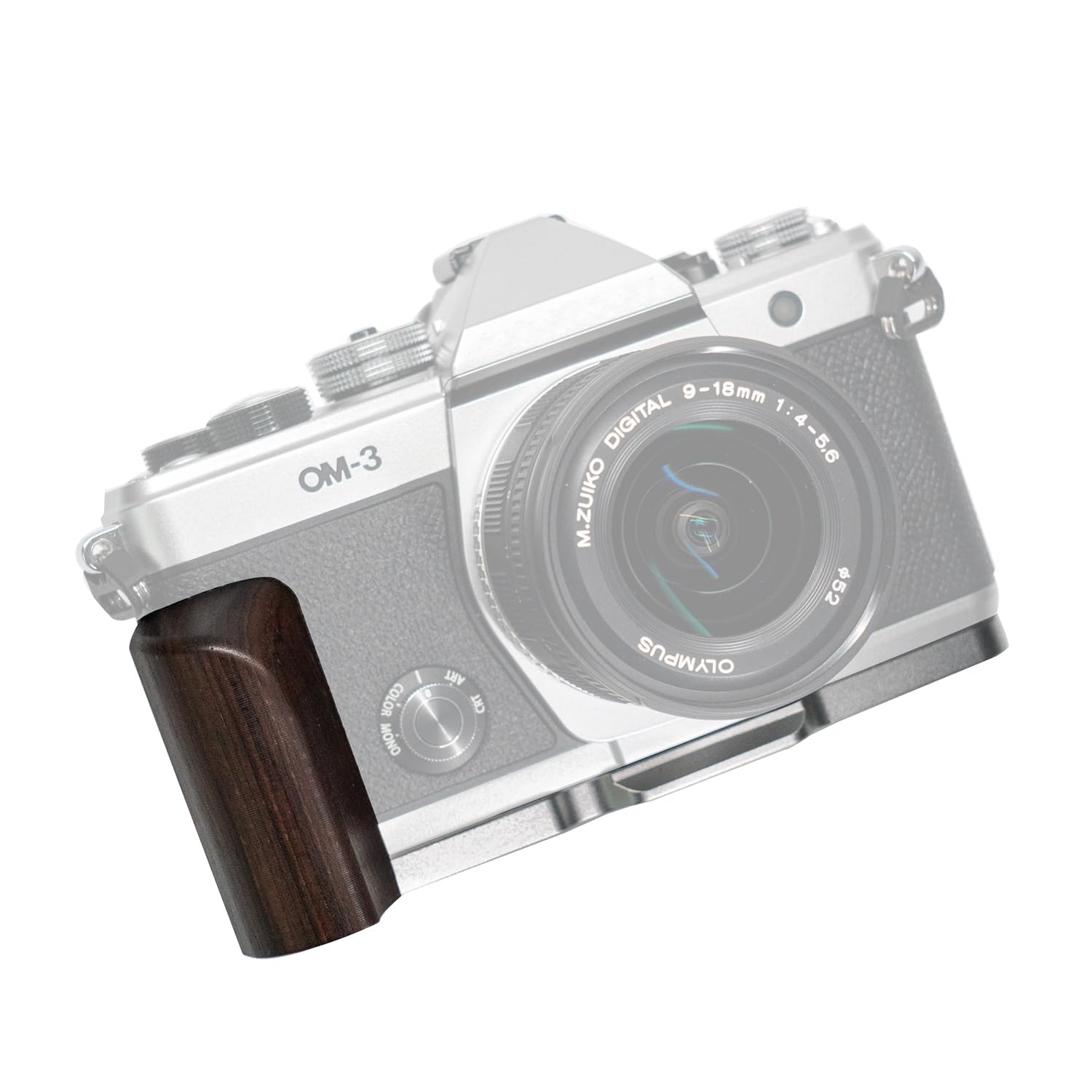 

SIUTATDSH Camera Grip for Olympus OM System Camera with Quick Release Solid Wood Arca Tripod Mountable Silver OM-3 L-Shaped Plate, Handle, Standard,