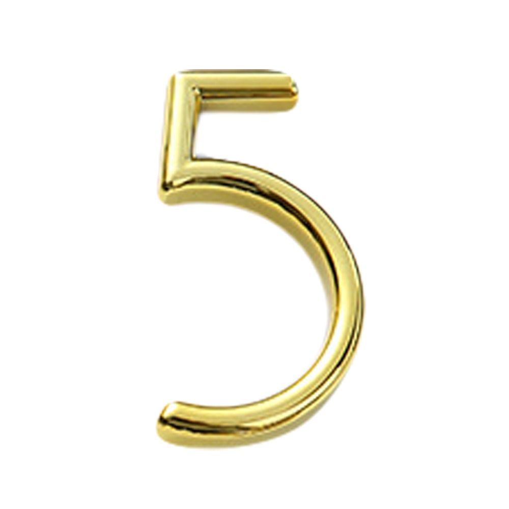 6cm Door Number Sign Creative Self Adhesive Gold Plate Sign 3D ABS Number Stickers Universal