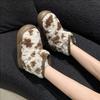 Fashion Luxury Winter Women Short Plush Warm Snow Boots Casual Shoes New Leopard Print Soft Cute Ankle Boots Flats Platform Ladies Shoes