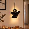 Halloween Holiday Decorations Pumpkin Hanging Decor, Non-Woven Ghost Ornament with Light String, Spooky Festive Decor Door Wall for Party Scene, Trick