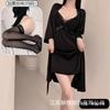 Spring and Summer Sexy Nightdress Lace Temptation V-neck Gathering Ice Silk Suspender Nightdress Backless Chest Pad Suspender Nightdress Set