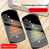 White Line Christmas Tree For iPhone 17 16 15 14 13 Plus 12 Mini 11 Pro Max XR Xs Max X 7 8 6S 22 20 Elliptical Glass Phone Case