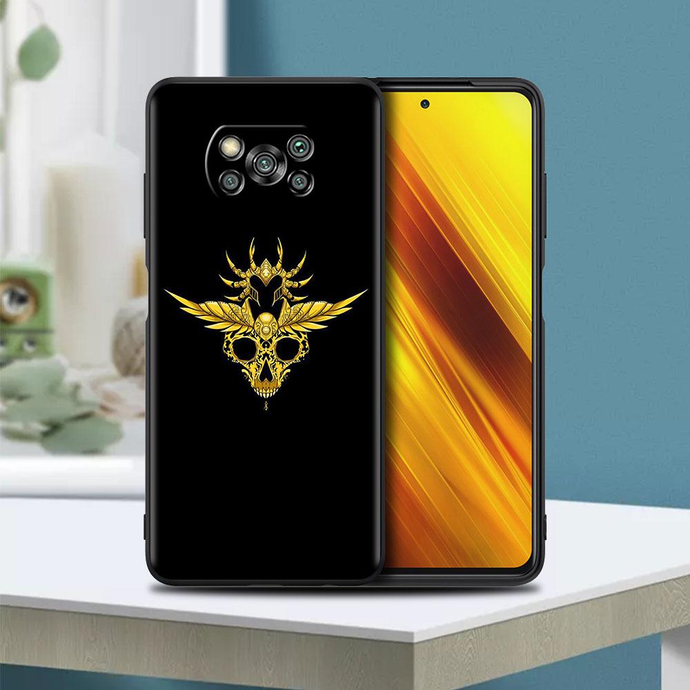 

Чехол для Xiaomi Mi Poco X3 NFC M3 Pro F3 GT M4 F1 12 11 литров 12X Note 10 9T черный мягкий чехол для телефона с логотипом Anime Saint Seiya Mi 9T