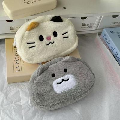 Office Use Large Capacity Smile Cat Pencil Bag Desk Organizer Zipper Pencil Case Cartoon Kawaii Cat Makeup Bag Pencil Box