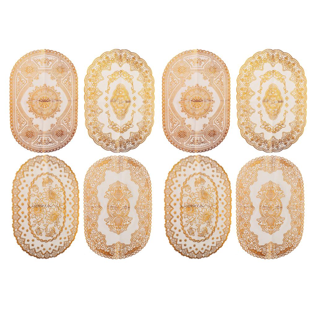 2 Stücke PVC Tischset Gold Tischsets Cup Coaster Pad Küche Restaurant Hochzeitsdekoration