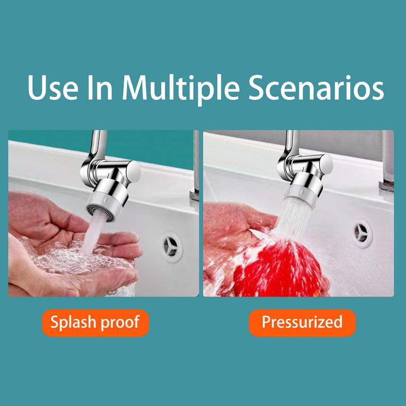 Universal 1440° Rotation Faucet Spray Head Extension Mixer Aerator Bubbler Nozzle Kitchen Faucet Robot Arm for Washbasin