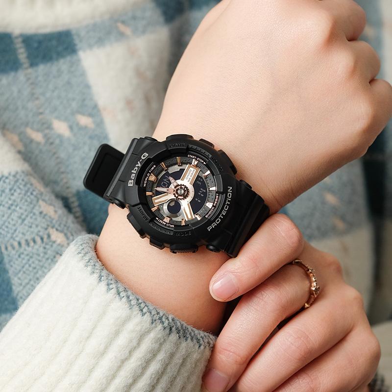 CASIO Women's BABY-G Black Watch BA-110RG-1A BA-110RG-1A