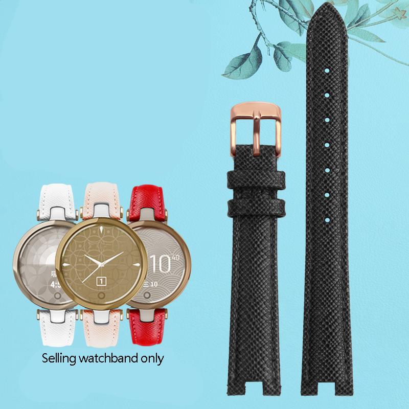 New Genuine Leather Watch Band For Garmin Lily Smart Sports Watchband Women Fashion Soft Breathable Strap Bracelet White 14*6mm