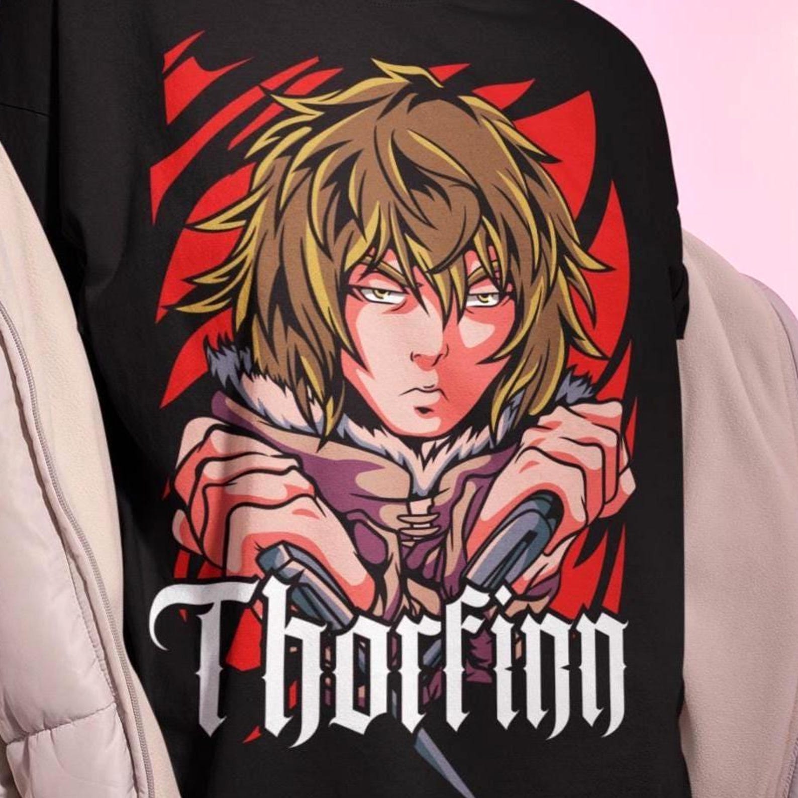 Thorfinn Dual Dagger Shirt - Anime Viking Top,Manga Battle Tee,Otaku Apparel Gift 3XL