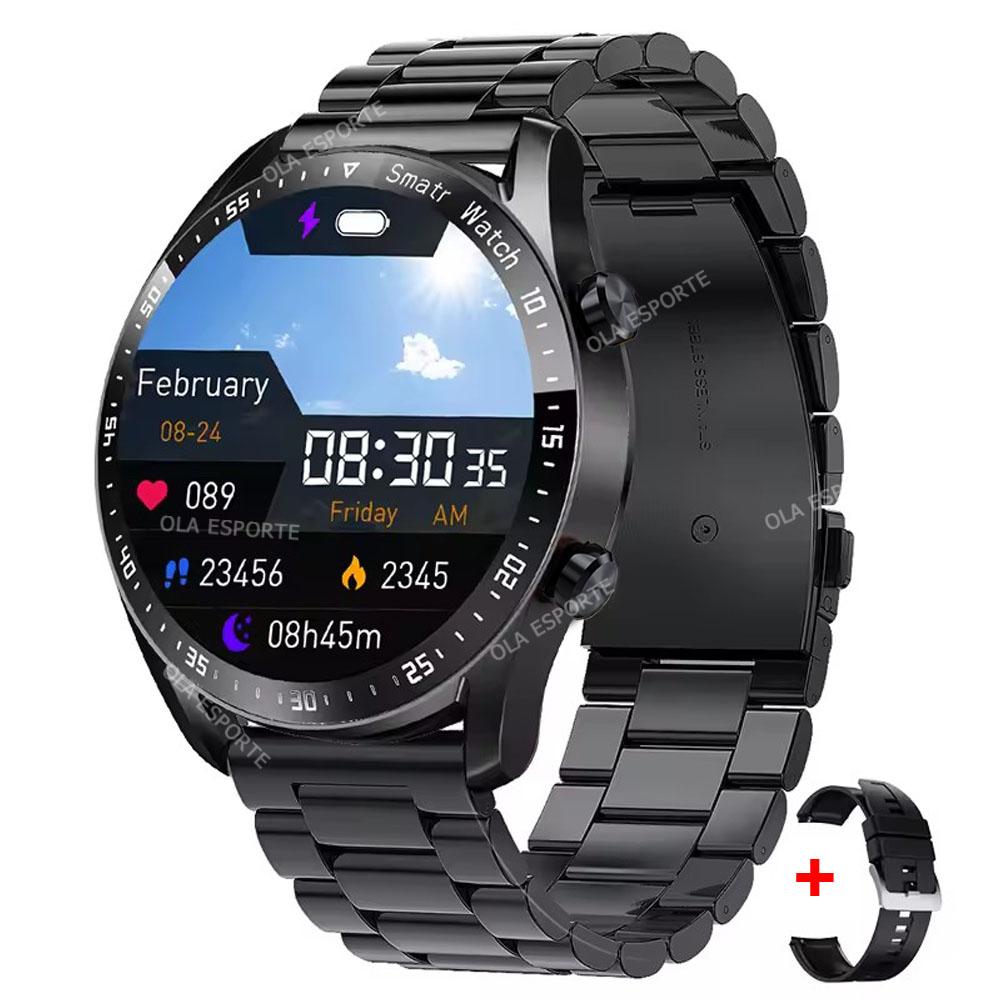 Новые 1,5-дюймовые умные часы для мужчин, Bluetooth-звонки, пульс, ЭКГ, здоровье, фитнес, спортивные часы, IP68, водонепроницаемые, для деловых мужчин Upgraded version