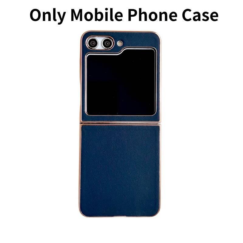 Durable Electroplated Leather Texture Phone Case For Samsung Galaxy Z Flip5 Anti-shock