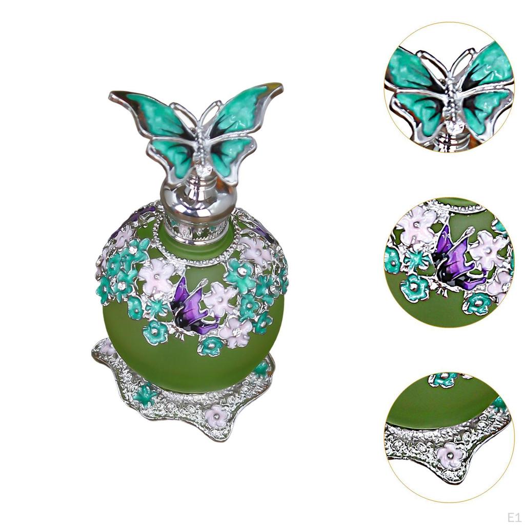 Glass Perfume Bottle Decoration 25ml Dripping Cap Portable Refillable Dispenser Essential