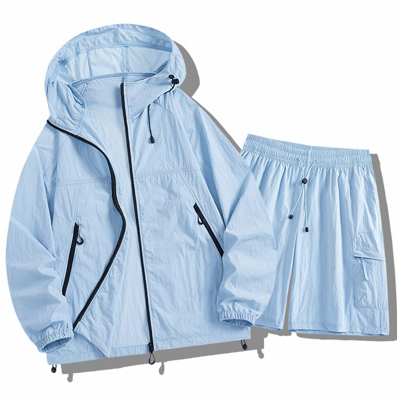Sunscreen clothing Men's summer hooded sunscreen clothing Sports jacket Breathable outdoor jacket Summer fishing sunscreen clothing