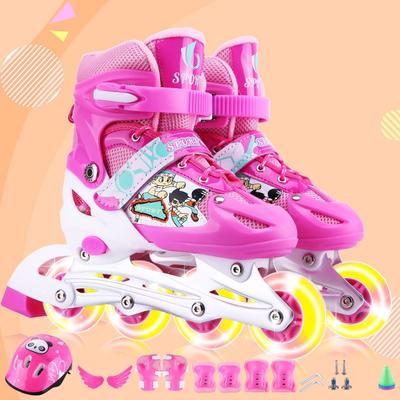 Ενσωματωμένα πατίνια Ρυθμιζόμενα Rollerblades για παιδιά με Φωτιζόμενα Ρολά Πατίνια Διχτυών Τροχών Διπλή Ασφαλής Κλειδαριά Μικρή