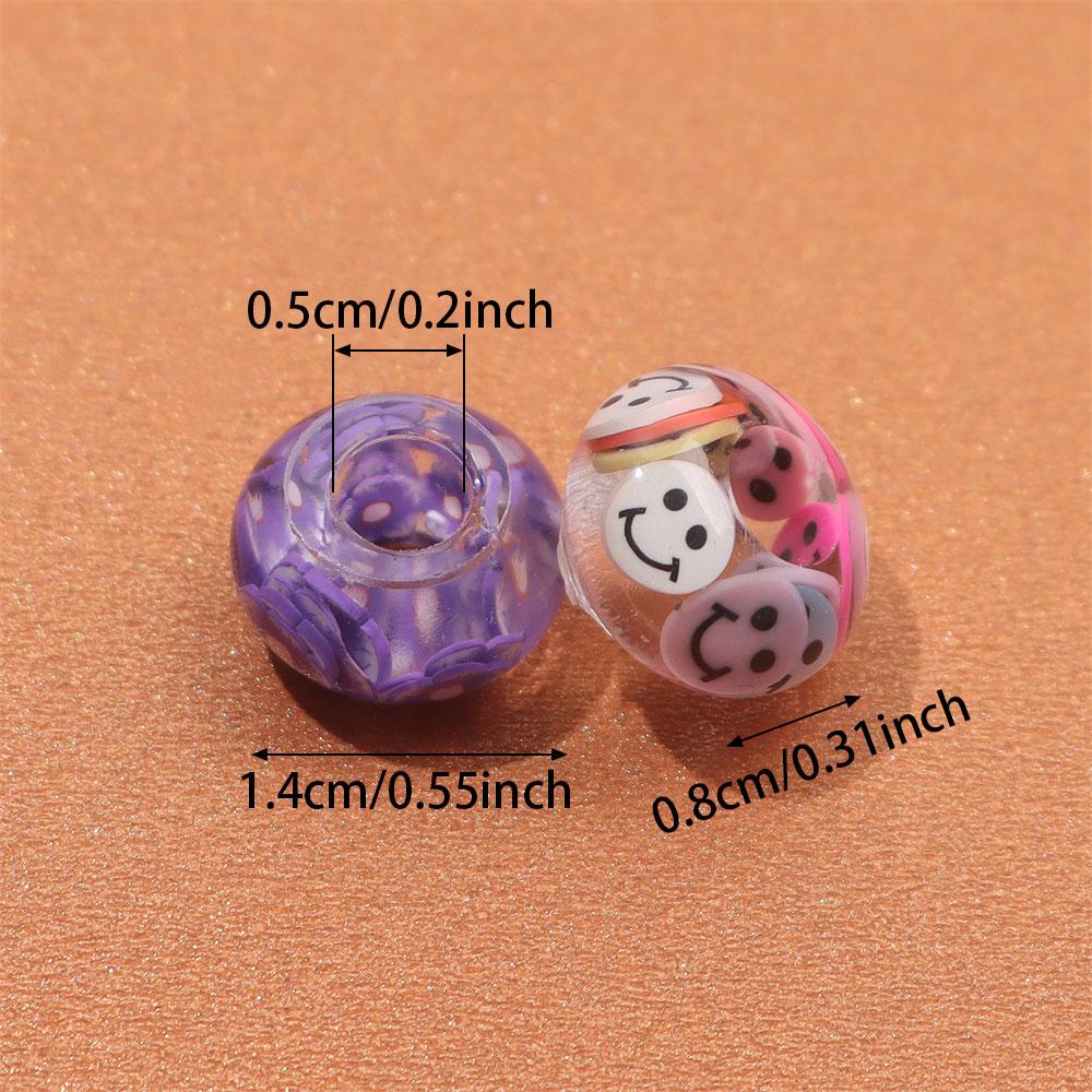 30/50/100pcs Resin Large Hole Bead Lighting, European Craftsmanship Bead Spacer Bead DIY Jewelry Bracelet Necklace Earring Jewelry Production