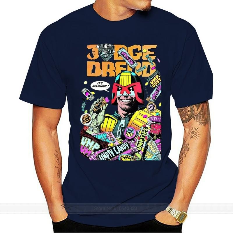 Mens White 2000Ad TShirt Judge Dredd ItS Delicious Tee T Shirt Harajuku Hip Hop Tee Shirt S