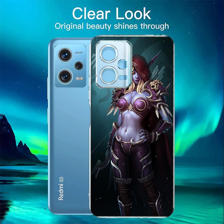 Custodia per Telefono Elfo W-World Of W-Warcraft Per Redmi 12 13C 12C 15C 9 10 10C Note 13 Pro Plus 14 15 Pro 9T 9C 9A TPU Morbida Trasparente