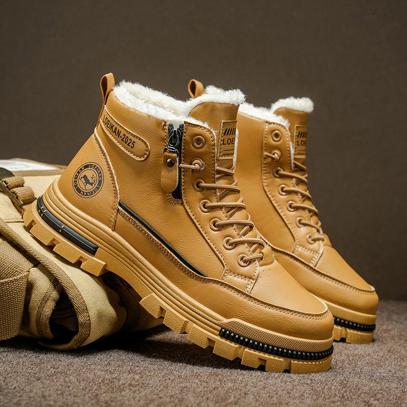 Winter New Men's Snow Boots, Thickened & Cotton-Lined, Versatile Trendy Style, Outdoor Wear with Street Vibe