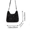 Fashion Women's Sequin Decorated Hobo Bag Black/Silver for Parties Daily Outings Stylish Compact Trendy Evening Bag