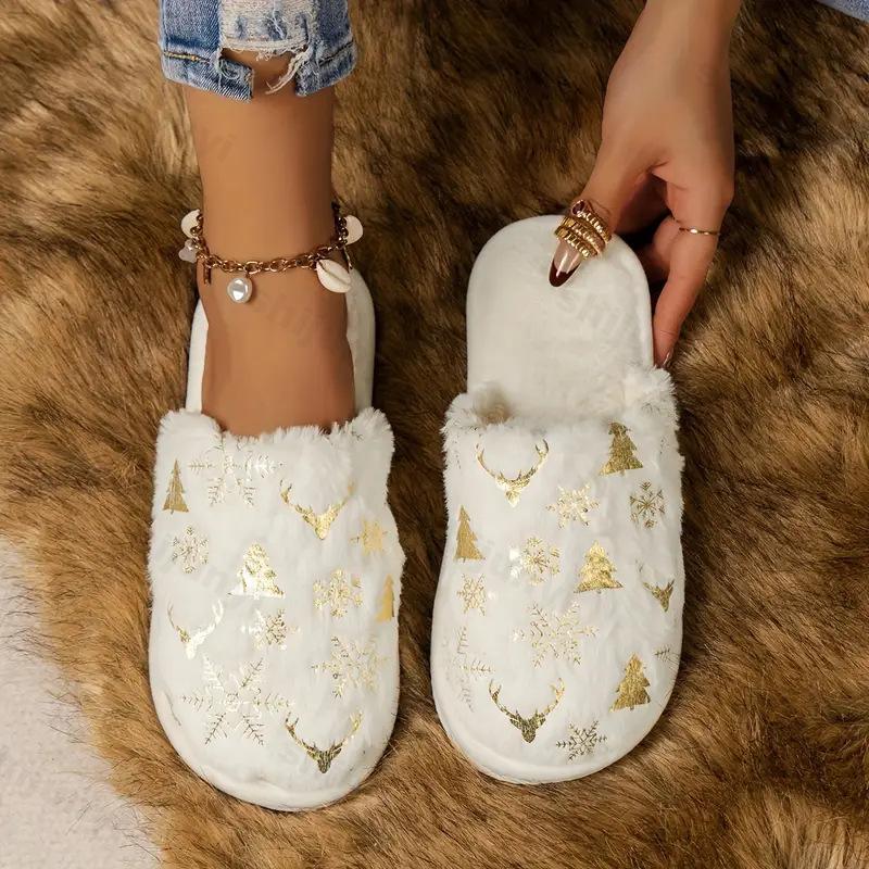 Fashion Couple's Cotton Slippers Winter New Women Warm Indoor Thicken Home Plush Shoes Lightweight Comfortable Non Slip Men Cotton Shoes