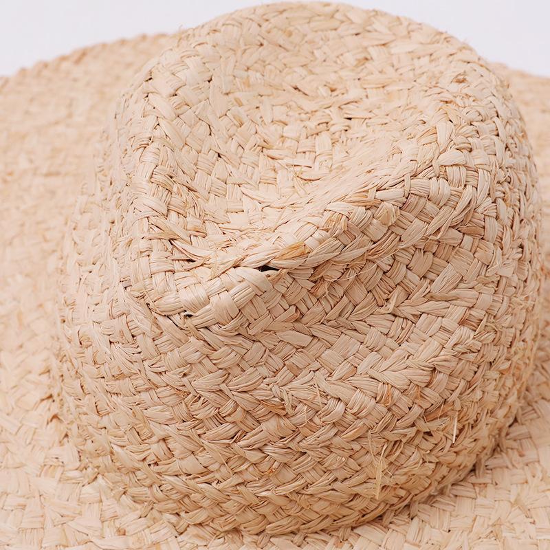 European and American Fashion Autumn New Product Natural Lafite Beach Sun Hat Seaside Vacation Sun Protection Oversized Brim Straw Hat